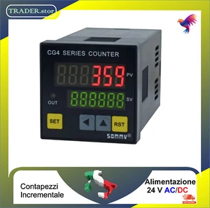 Contapezzi 6 cifre , 24 V. AC/DC Conta pezzi contaimpulsi Contatore - Foto 1 di 7