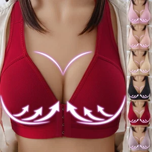Reggiseno donna chiusura frontale completo push up senza fili bralette reggiseno intimo - Foto 1 di 18