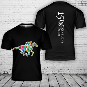 Custom name Kentucky Derby 150 Jockey Silks T-Shirt 3D Fullsize - Picture 1 of 4