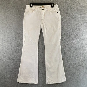 7 for all Mankind Pants Womens 27 White Corduroy Flare Leg USA Made 30x28.5 - Picture 1 of 18