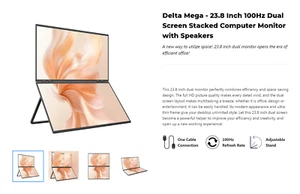 New Open Box UPERFECT Delta 23.8" 100Hz Dual Screen Portable Monitor - Picture 1 of 6