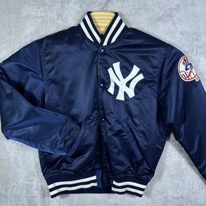 VINTAGE 80s Starter New York Yankees Bomber Jacket Men's Medium MLB 100% Nylon - Picture 1 of 12