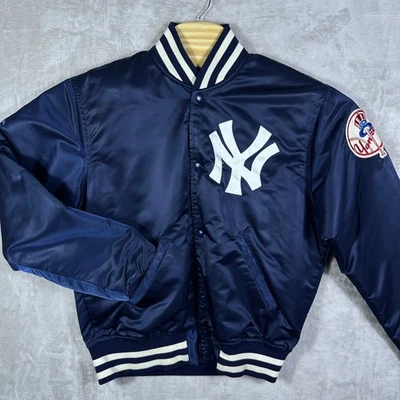 VINTAGE 80s Starter New York Yankees Bomber Jacket Men's Medium MLB 100% Nylon - Image 1 of 4