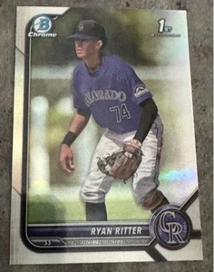 RYAN RITTER 2022 BOWMAN DRAFT CHROME RC, ROCKIES - Picture 1 of 3
