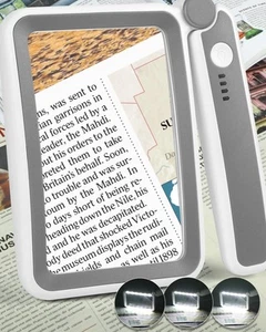 Magnifying Glass with Light, Rechargeable 5X Large Page Magnifier for Reading... - Picture 1 of 7