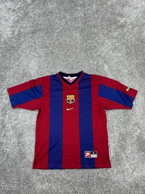 Fc Barcelona Soccer Jersey Boys Large Nike Red Blue 1998-1999 Home Retro - Image 1 of 4