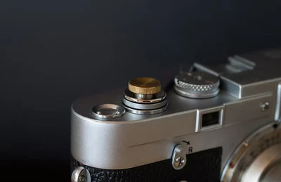 NANIGASHI Shutter Release Button BRASS Base finish Small Made in Japan S Size - Image 1 of 4