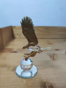 Vintage signierte Manon 1984 Crystal Eagle 4,5" Figur goldfarben Kristallspiegel - Bild 1 von 7