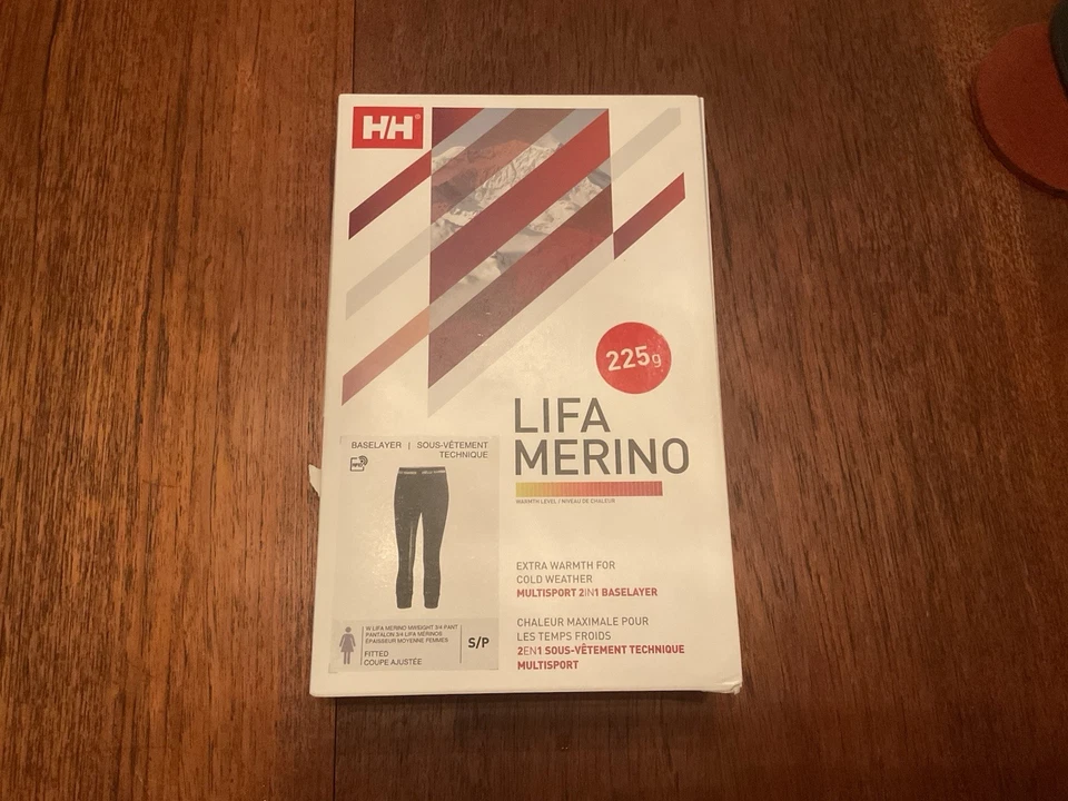 Pantalones para mujer Helly Hansen Lifa Merino peso medio 3/4, negros, pequeños Foto 1 de 4