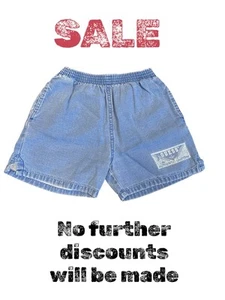Guess Kids Blue Denim Authentic U.S.A. Shorts Size 5 Elastic Waist Vintage Style - Picture 1 of 9