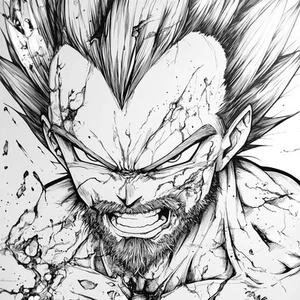 Vegeta Coloring Page Vinyl Car Decal Sticker – Waterproof & UV-Resistant - Bild 1 von 1