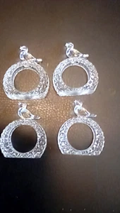 Hofbauer Crystal Glass Byrdes Collection Set of 4 Napkin Rings West Germany - Picture 1 of 8