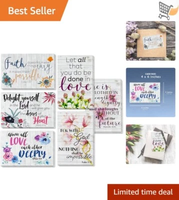 Christian Inspirational Cards Bulk Set 60 with Envelopes Religious Scripture - Image 1 of 4