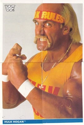 Халк Хоган 1991 EuroFlash WWF суперзвезда наклейки 4 головоломки карта набор #2 3 4 5 WWE - Изображение 1 из 4