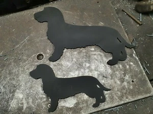 Rauhaar Dackel aus 3mm Stahl 20cm-100cm personalisierbar Deko Logo Hund - Picture 1 of 1
