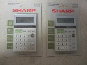 LOT OF 2 SHARP EL-377TB Electronic Calculator 10 Digit Tax Keys Solar / Battery - Picture 1 of 4