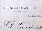 GLOGAU/Schlesien Głogów 1882, Rechnung REINHOLD WOEHL  1E