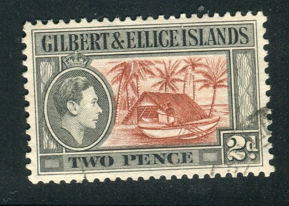 Gilbert & Ellice Islands SG46 1939-55 KGVI 2d red-brown & grey-black  used — 第 1/1 张图片