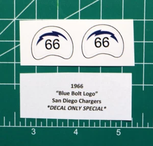 1966 San Diego Chargers BLUE BOLT Football Gumball Helmets *DIECUT DECALS ONLY* - Picture 1 of 4