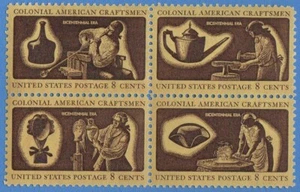 #1456-1459 - 8¢ Colonial American Craftsmen Issue - Se-Tenant Block of 4 - Picture 1 of 1