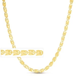 Collar de cadena Floreo de cuerda turca maciza de 4 mm de oro amarillo de 10 k - Imagen 1 de 5