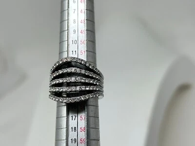 Beautiful Silvertone Ann Taylor Clear Rhinestone Crystal Ring Size 7 - Image 1 of 4