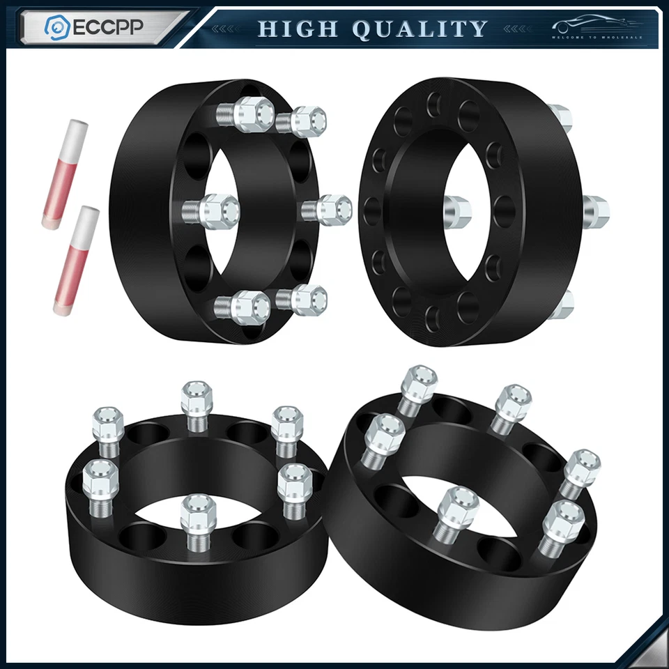 4Pc 2" 6x5.5 Wheel Spacers 14x1.5 For 1999-2025 Chevy Silverado 1500 Sierra 1500 - Image 1 of 4