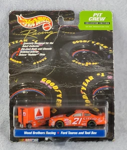 Nascar 1999 Hot Wheels Wood Bros Racing 21 Pit Crew Citgo 1:64 Taurus & Tool Box - Picture 1 of 12