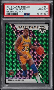 2019 Panini Green Mosaic Hall Fame Magic Johnson Card PSA 10 Gem Mint Low POP - Picture 1 of 2