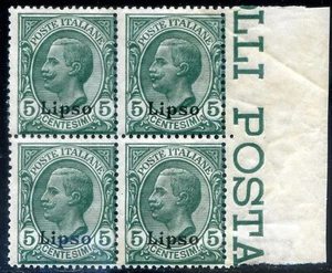Colonie Italiane Egeo Lipso 1912 n. 2 - quartina ** (m2286) - Picture 1 of 2