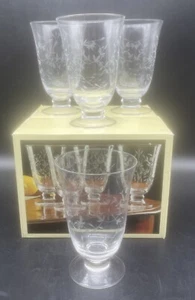 Lenox Heather Clear Handcut Etched Glass Drinking Tumblers 15oz Set Of 4 - Picture 1 of 7