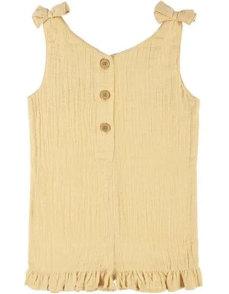 Yellow Modern Moments by Gerber Baby Girl Romper 3T Cotton Overalls