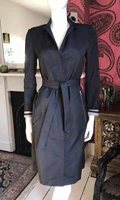 BRUUNS BAZAAR KLEA NAVY RAINCOAT WITH BELT & STRIPED LINING -SIZE  X SMALL EU 34 - Image 1 of 4