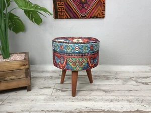 Vanity Chair, Dorm Chair, Handmade Furniture, Ottoman Pouf, Footstool - Picture 1 of 10