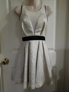 Abito donna BCBGENERATION NUOVO tweed metallizzato chiffon giogo aderente e svasato 4 TEDO - Foto 1 di 14