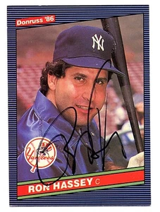 Ron Hassey Autograph On A 1986 Donruss - New York Yankees - Picture 1 of 1