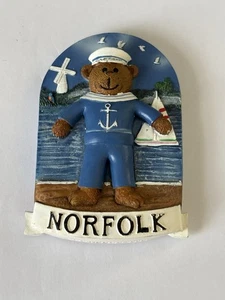 Norfolk Captain Bear Fridge Magnet 3D Hand Painted Resin Travel Tourism Gift - Picture 1 of 4