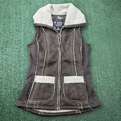 Colete Feminino Kuhl Projekt Tamanho S Dani Sherpa Marrom Camurça Mistura de Lã Lã Lã Excelente Estado Usado - Imagem 1 de 4