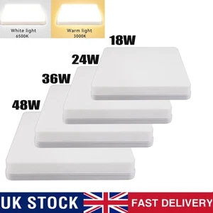 LED Ceiling Light Square Panel Down Lights Bathroom Kitchen Living Room Lamp UK - Picture 1 of 16
