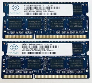 Nanya 8GB (4GB X 2) PC3-12800s SODIMM NT4GC64B8HGONS-DI - Zdjęcie 1 z 1