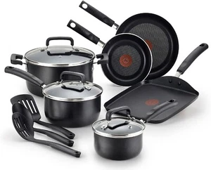 T-fal Signature Nonstick Cookware Set 12 Piece Pots and Pans, Dishwasher Safe - Picture 1 of 5