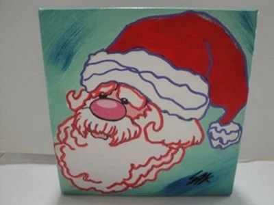 Стив Кауфман «Санта-Клаус» оригинальное искусство на холсте  - Изображение 1 из 2