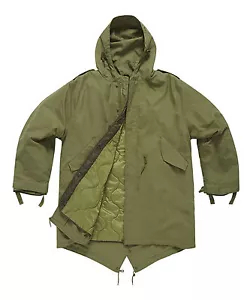 M51 Vintage Retro Fischschwanz Parka mit gestepptem Futter Größen XS-3XL schwarz OD grün - Bild 1 von 4