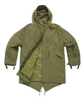 M51 Vintage Retro Fischschwanz Parka mit gestepptem Futter Größen XS-3XL schwarz OD grün - Bild 1 von 4