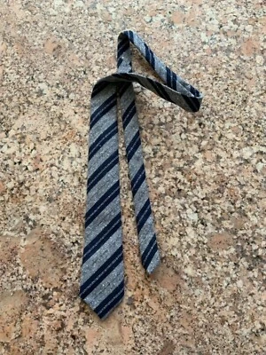 100% AUTHENTIC Gilbert PETROT “Creation” WOOL TIE , 3” WIDE,NAVY, MADE IN FRANCE - Image 1 of 3