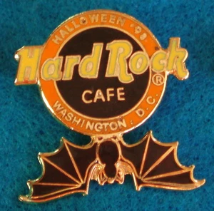 WASHINGTON DC HALLOWEEN BLACK VAMPIRE BAT LOGO 1998 SERIES Hard Rock Cafe PIN - Imagen 1 de 1