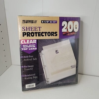 Samsill 200 Clear Heavyweight Sheet Protectors, Non Stick 3 Hole Design Plastic - Image 1 of 4