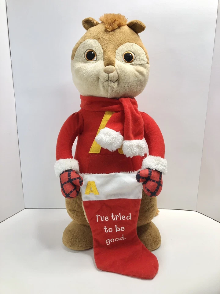Large 20” Alvin & The Chipmunks Holiday Christmas Stocking Plush - READ ISSUES - Image 1 of 4