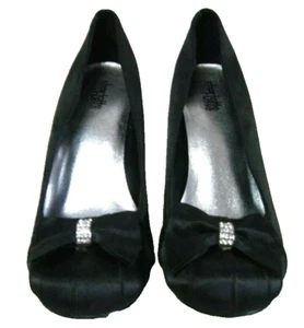 Charlotte Russe Womens Sz 8 Black High Heels Shoes Rhinestones Sexy Dressy Party - Picture 1 of 5