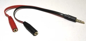 Cavo Sdoppiatore Y 3,5 Mm 1 Maschio a 2 Doppia Femmina Cavo Audio per Auricolari Auricolari - Foto 1 di 1